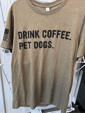 Bella Canvas Tan Dog Tee - Drink Coffee. Pet Dogs.